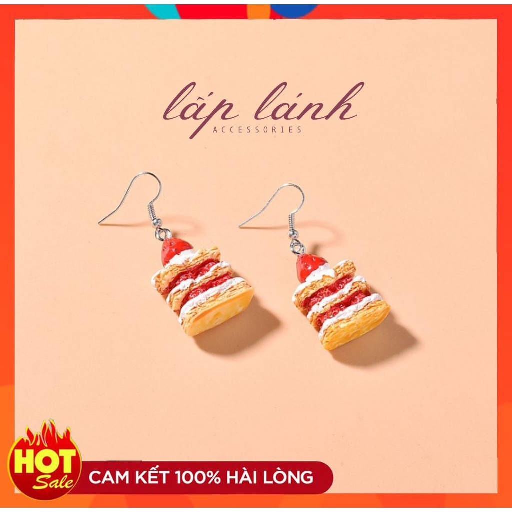 Bông khuyên hình bánh ngọt dễ thương cá tính nổi bật dễ thương 214bt091