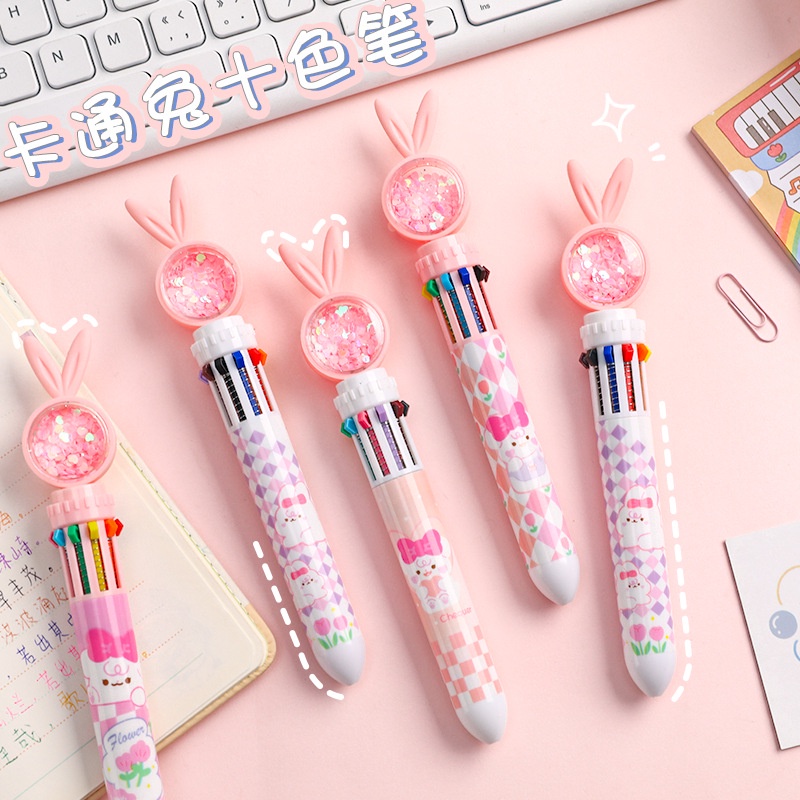 Bút bi nhiều màu, Bút bi kim tuyến, Bút 10 ngòi dễ thương cute các mẫu cực cute