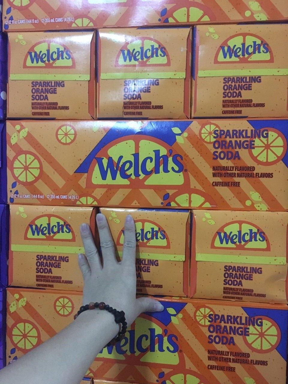 Thùng 12 lon nước ngọt welch's cam 355ml của mỹ