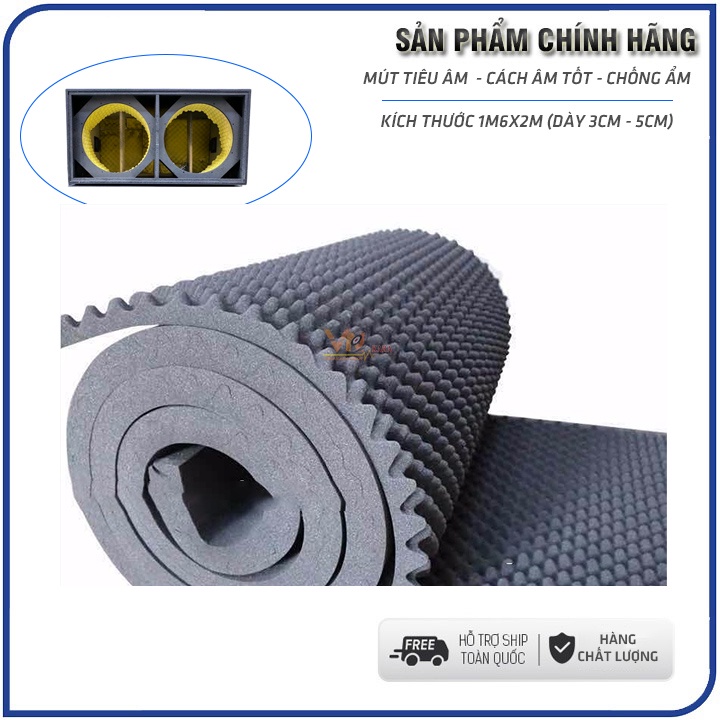 Mút xốp tiêu âm, cách âm bông trứng, loại dày 3cm,5CM khổ 1m6x2m chất lượng sử dụng tiêu âm, cách âm thanh