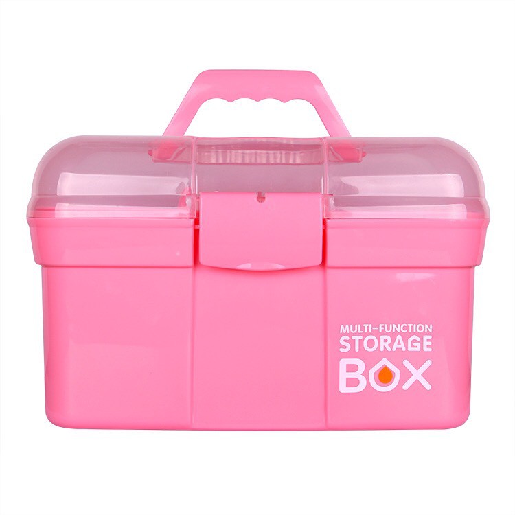 cốp nhựa ,skinnail,nhỏ gọn, 2 tầng,cốp đồ nail,cốp đồ mi,đựng vừa máy hơ sun one nhỏ gọn dễ mang theo,màu hồng xinh xắn.