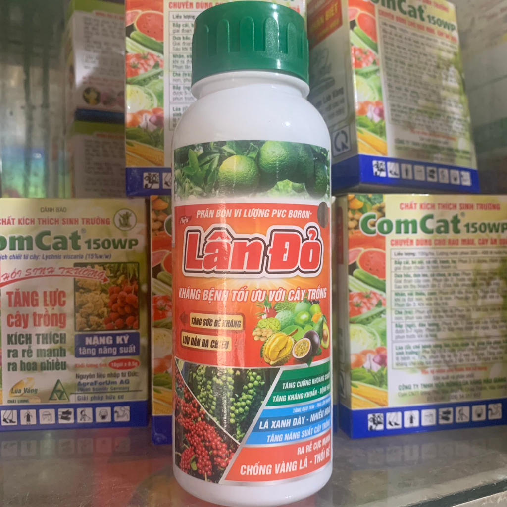 Phân bón vi lượng Lân đỏ chai 500ml; Tăng sức đề kháng cho cây trồng, ra rễ, nhiều hoa, tăng năng suất, chống vàng lá