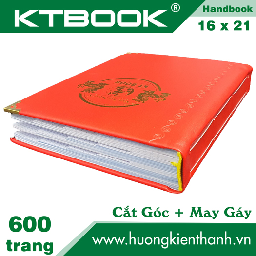 Sổ bìa da cao cấp handbook vuông 600 trang cắt góc + may gáy size a5