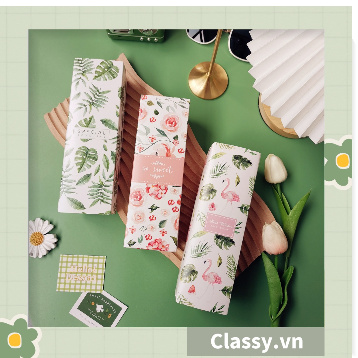 Classy Hộp bánh ngọt, bánh nướng, bánh mousse hình chữ nhật, đựng thực phẩm làm quà tặng Q689