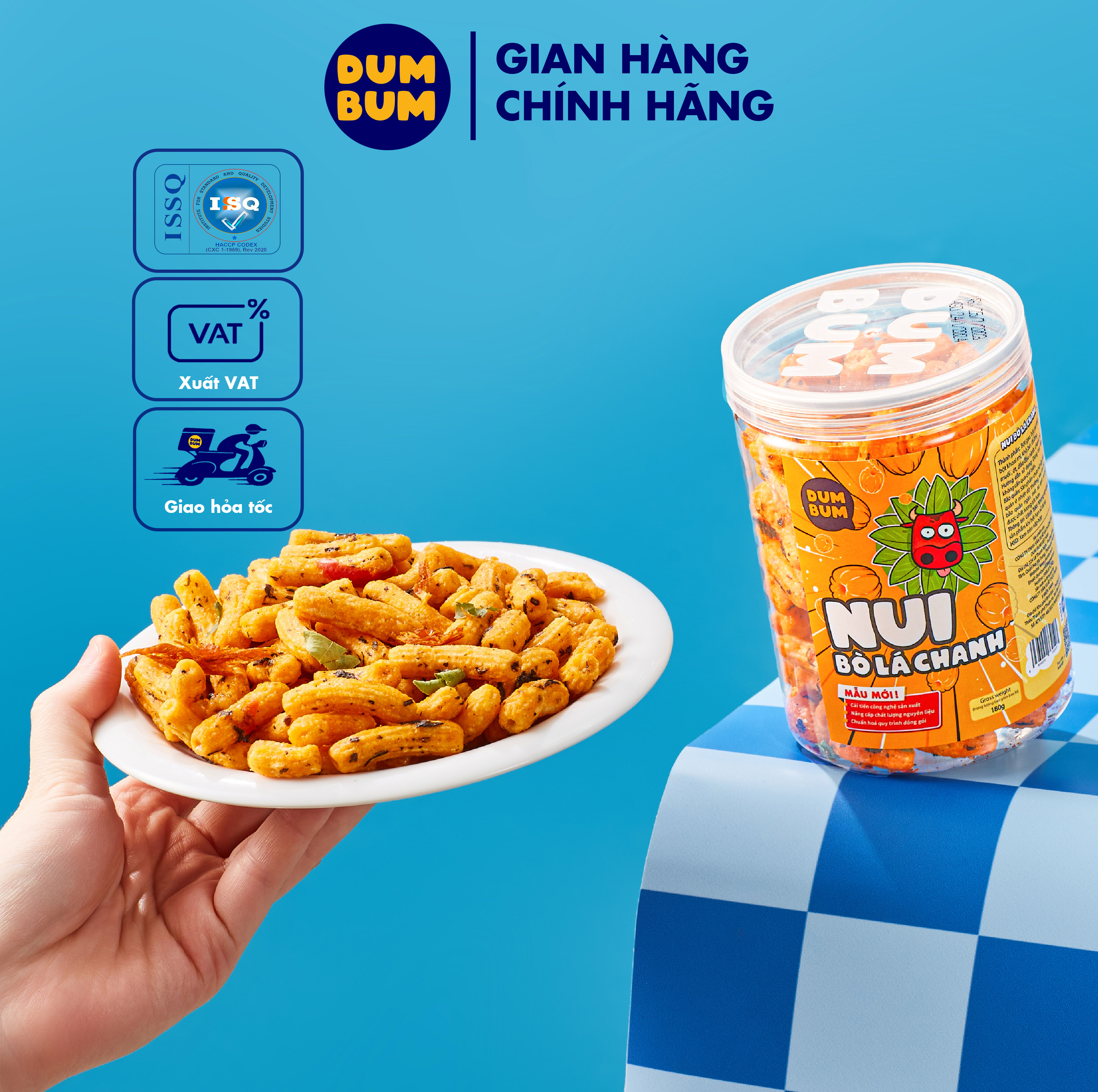 Nui sấy khô bò lá chanh 180g DumBum đồ ăn vặt Hà Nội