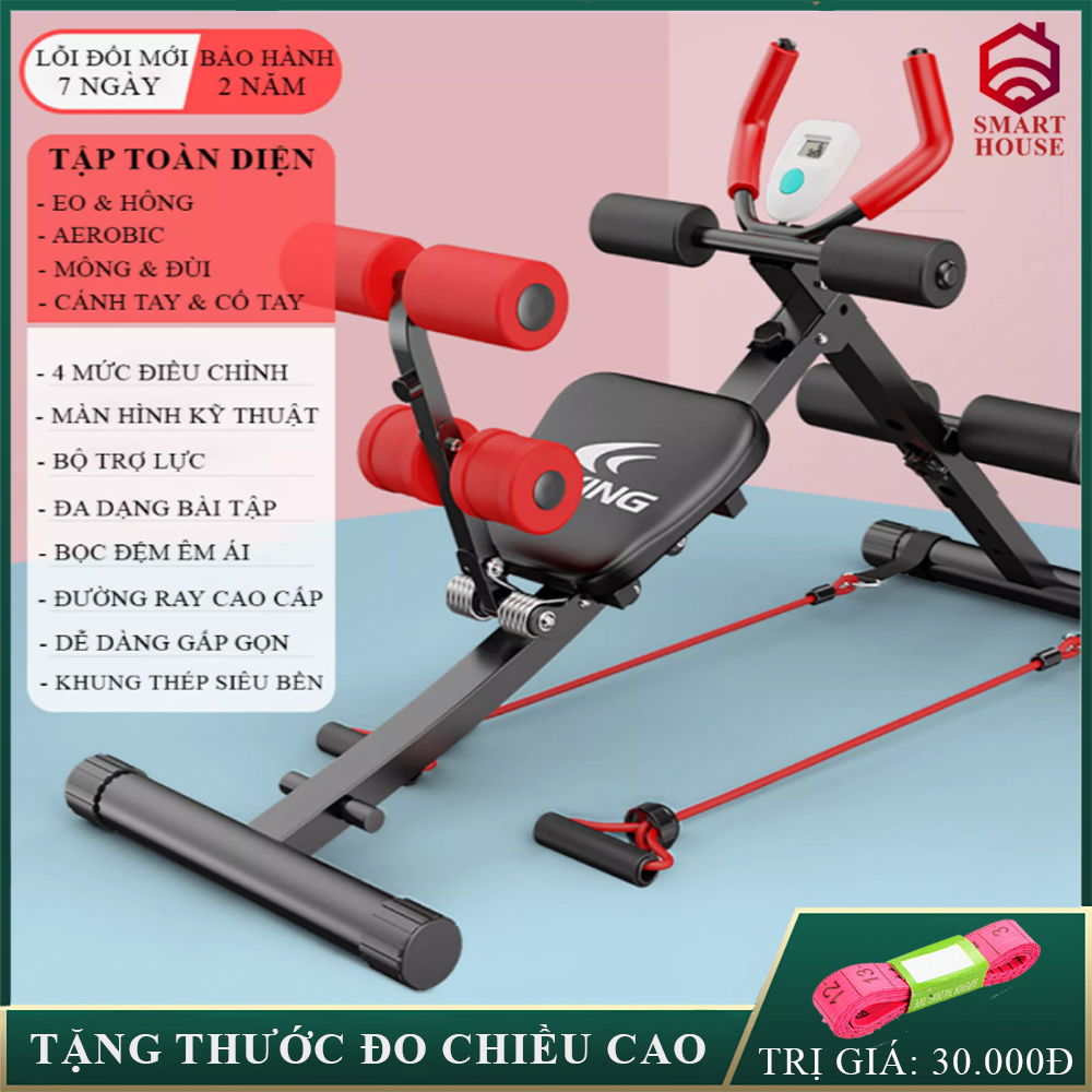 Máy tập cơ bụng đa năng- Máy tập gym tại nhà, dụng cụ tập thể dục đa năng- Chất liệu thép chịu lực BẢO HÀNH 2 NĂM