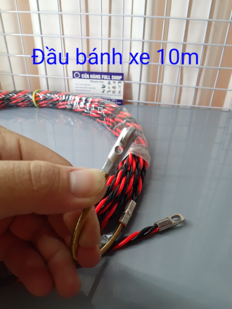 Dây mồi 10m 6mm 3 lõi xoắn đầu bánh xe (kèm 1 dây thắt)