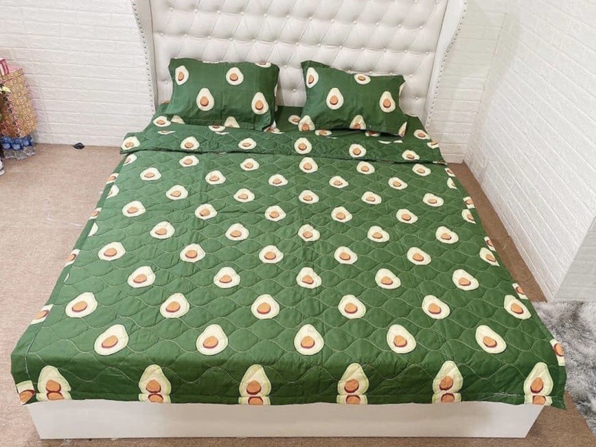 Bộ Chăn Ga Gối Cotton Poly - Hình Bơ Xanh ( 3 Món , 4 Món , 5 Món ) Tiệm Nhà Cá