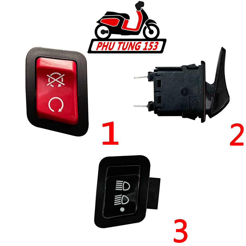 Nút công tắc xe máy loại dùng cho xe honda - nút đề, kèn, xinhan, mở đèn, phacos,...- phụ tùng 153