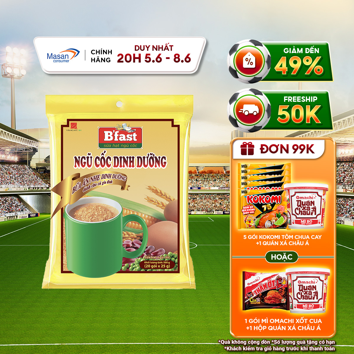 Sữa Hạt Ngũ Cốc B'Fast - Túi 20 Gói x 25g