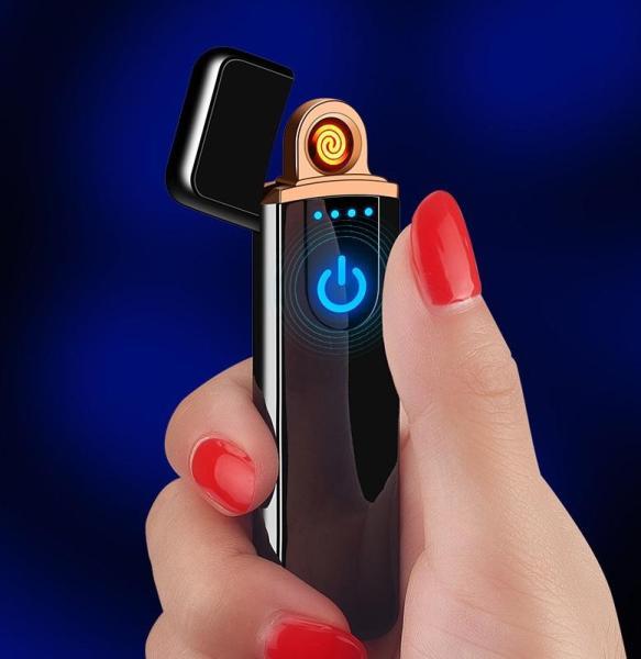 ( SIÊU HOT) Bật lửa điện cảm ứng vân tay sạc USB, bật lửa usb, hột quẹt điện, bật lửa điện sạc usb, hộp quẹt