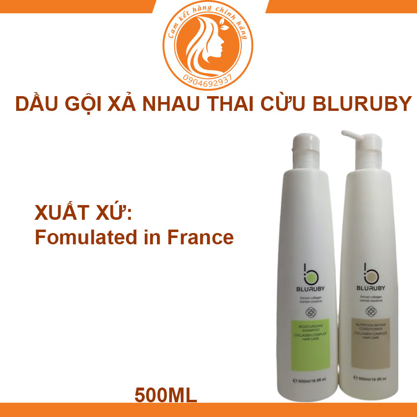 Dầu gội xả nhau thai cừu Bluruby dưỡng tóc óng mượt bồng bềnh