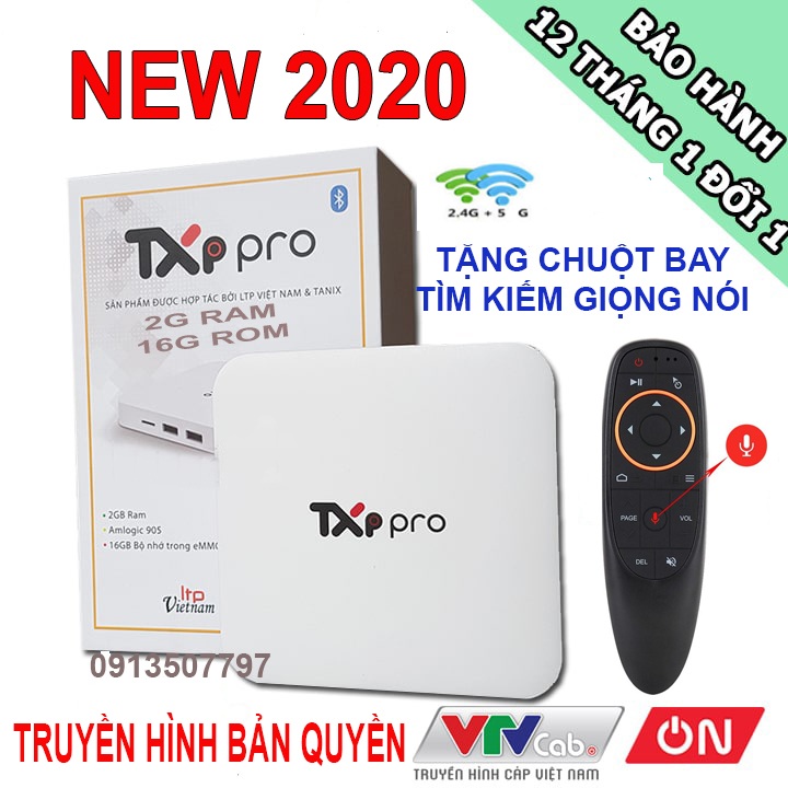 BOX TXP PRO RAM 2G BẢN QUYỀN TIVI TẶNG CHUỘT BAY TÌM KIẾM GIỌNG NÓI - TXP TẶNG CHUỘT BAY