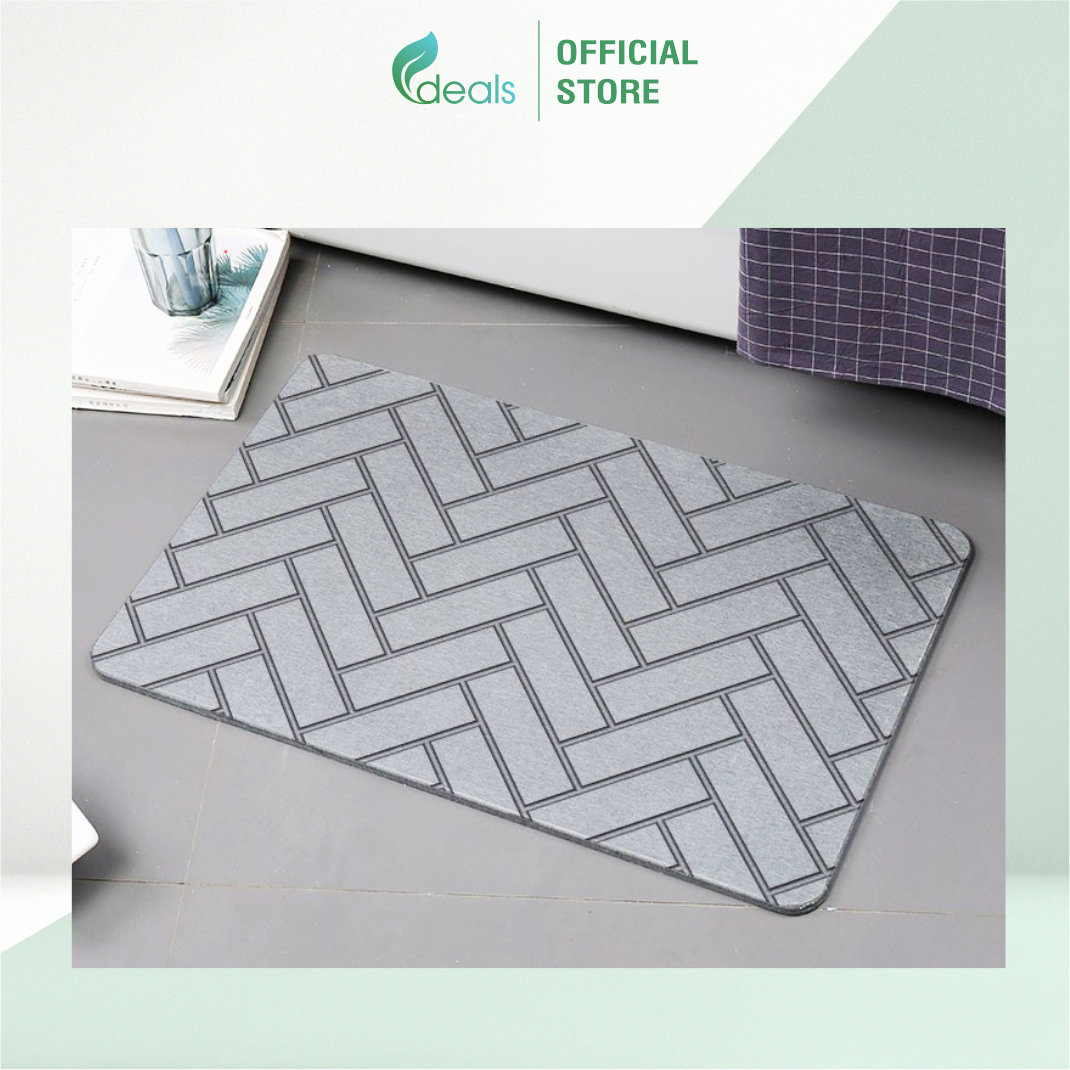 Thảm đá diatomite tây á siêu hút nước ecodeals loại cao cấp - kích thước 60x39 cm