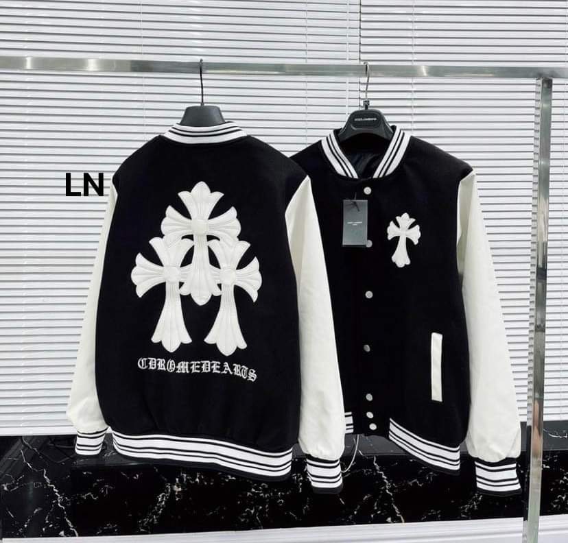 Áo khoác bomber nỉ chữ thập Chất nỉ cotton dày mịn,ln