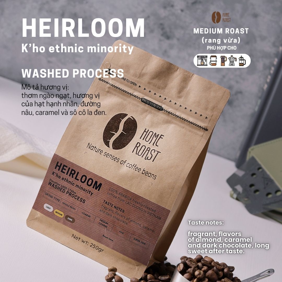 Heirloom Washed | Cà phê Arabica đặc sản Việt Nam | Chỉ rang xay khi đặt hàng