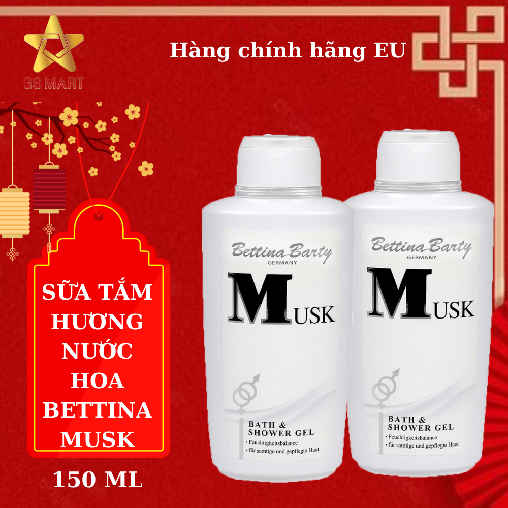 Sữa tắm dưỡng thể cấp ẩm làm trắng da hương nước hoa Đen Musk Bettina Barty Chính Hãng Đức