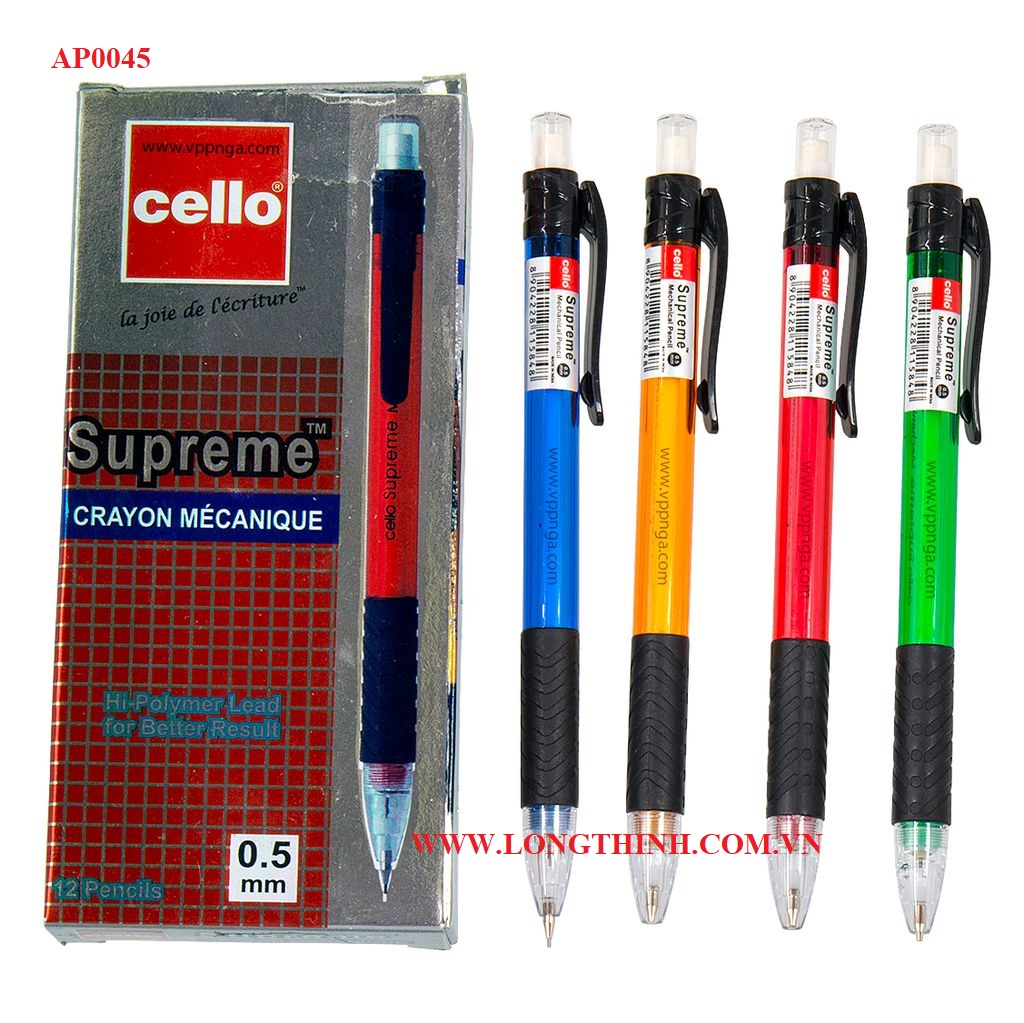 Bộ 4 cây bút chì bấm Cello Supreme 0.5mm