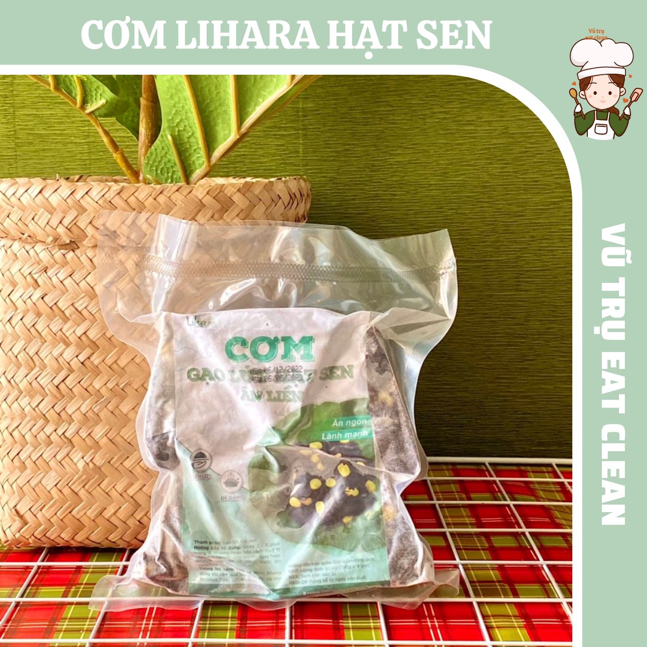 [GIAO HỎA TỐC HCM] Cơm Nắm Gạo Lức Tím Lihara HẠT SEN Nấu Sẵn Eatclean Eat Clean (Bịch 6 gói) Eatclean nhà Tấm, Eat clean nhà Tấm