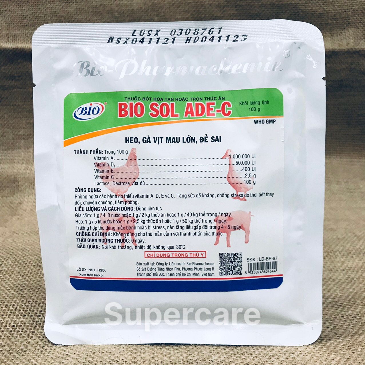 [Hoàn tiền 10%] [CÓ HỎA TỐC] Bio Sol Ade C 100Gr Kích Thích Mau Lớn Chống Stress Tăng Sức Đề Kháng
