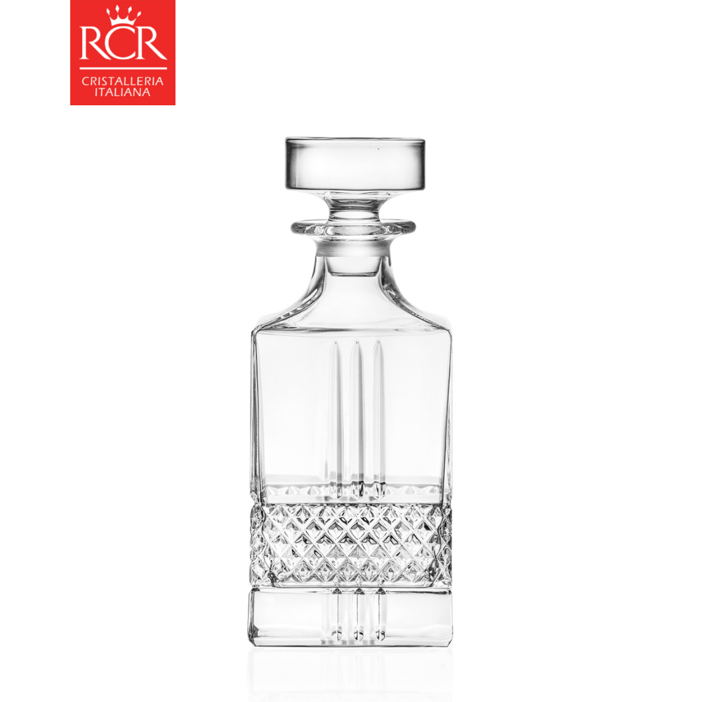 Bình rượu thuỷ tinh pha lê ý rcr - brillante whisky bottle 850ml