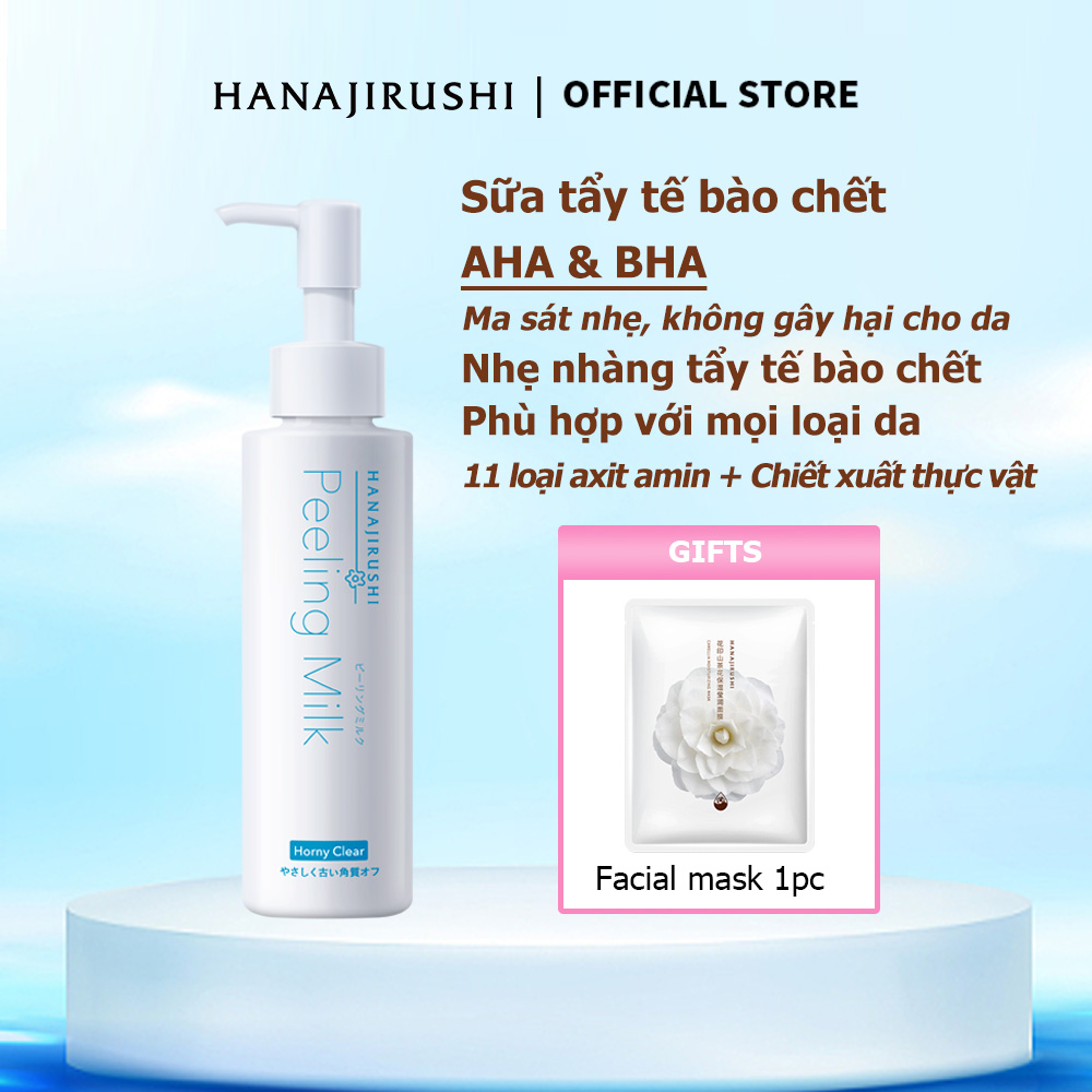 Sữa lột Tẩy tế bào chết nhẹ nhàng và se khít lỗ chân lông Hanajirushi Body Scrub Nhật Bản cho da cơ thể 120ml