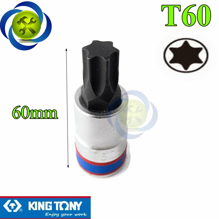 Đầu tuýp sao t60 1/2 kingtony 402360 dài 60mm trắng đen