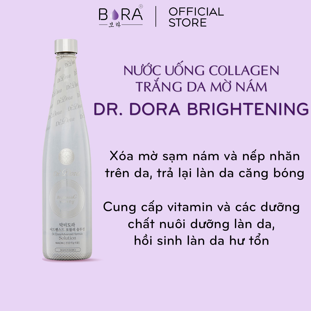 Nước uống collagen trắng da mờ nám dr.dora bringtening drink solution chai 500ml
