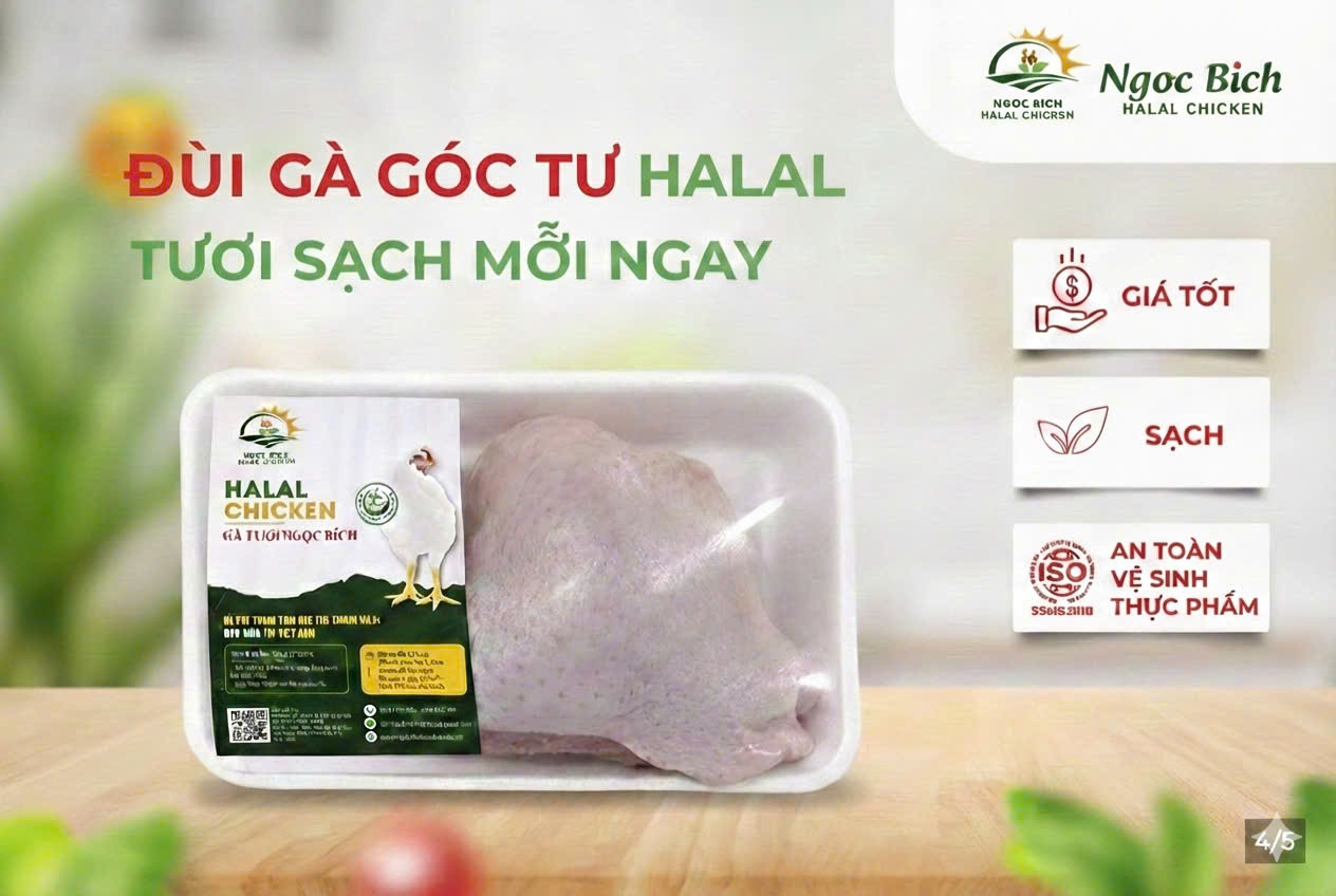 [Giao HCM] Đùi gà góc tư Ngọc Bích Halal Chicken - Tươi ngon, tiện lợi - Vỉ 500g