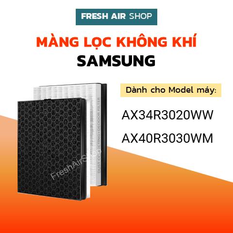 Màng lọc không khí Samsung AX34R3020WW và AX40R3030WM, bộ lọc không khí Samsung kết hợp Màng hepa và than hoạt tính, CFXG100/GB, màng lọc máy lọc không khí Samsung