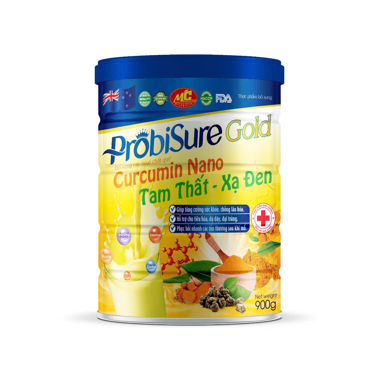 Sữa Bột Dành Cho Người Bị Dạ Dày Curcumin Nano Tam Thất Xạ Đen 900g, hỗ trợ tiêu hóa dạ dày đại tràng, Phục hồi nhanh tổn thương sau mổ, tăng sức khỏe