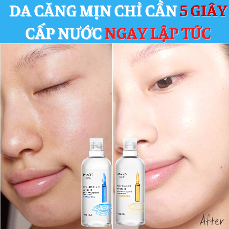 Toner cấp nước căng bóng , sáng da, cân bằng da images với tinh chất nacinamide nước hoa hồng tinh chất cấp nước dưỡng ẩm cho da, nước cân bằng da , cân bằng độ ph 300ml
