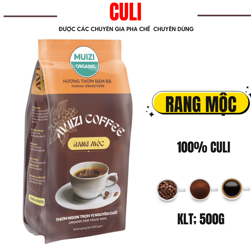 Cà phê hạt nguyên chất, culi rang mộc culi 100% rang xay nguyên chất