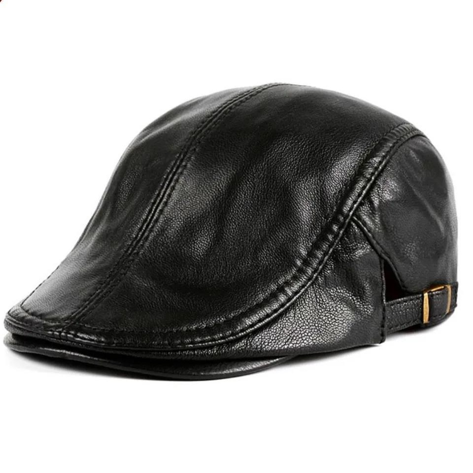 Mũ beret, mũ nồi nam có chỉnh size 100% da bò mềm