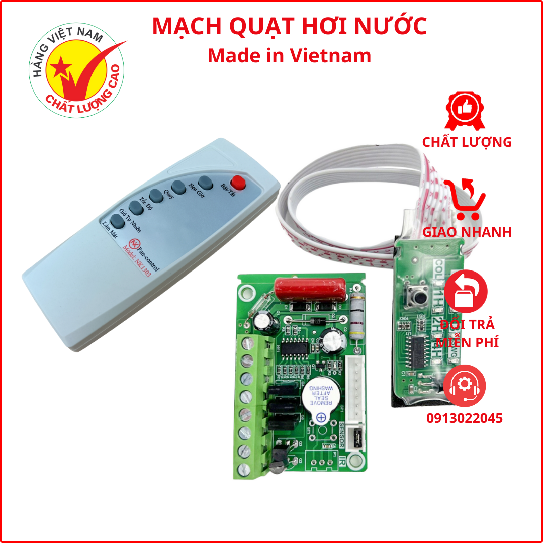 Bo Mạch quạt phun sương, hơi nước, quạt điều hòa công suất 300W - Có bàn phím.