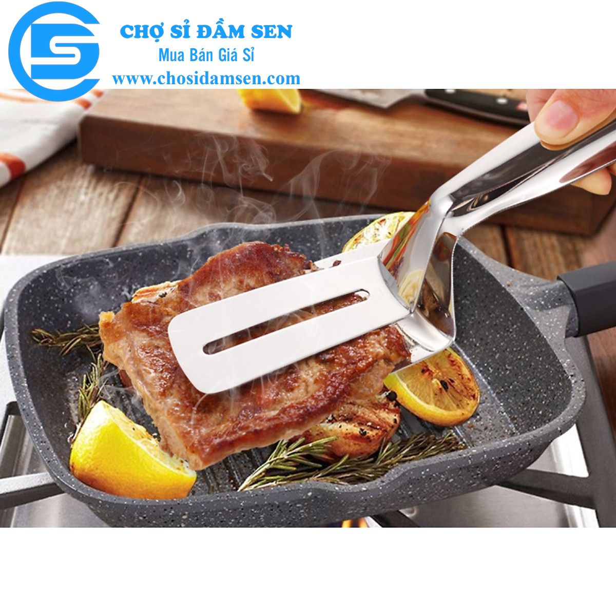 Kẹp , xẻng bằng inox dùng để gắp đồ chiên ,nướng ,gắp các đồ nóng , bền đẹp an toàn -gd381-xeng-kep