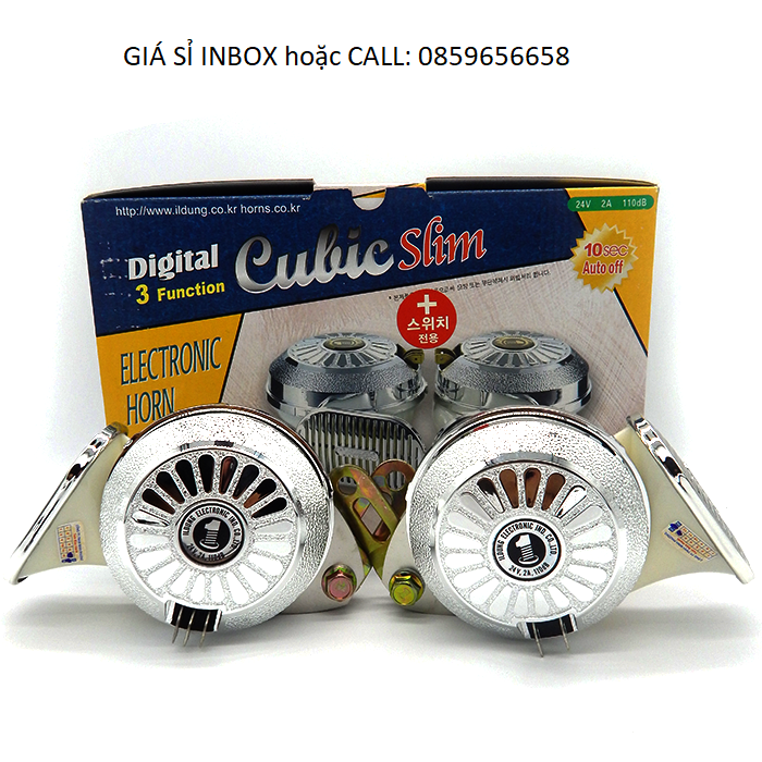 Còi ngân hàn quốc 3 tiếng CULIC SLIM 12V/24V chuẩn hãng CUBIC