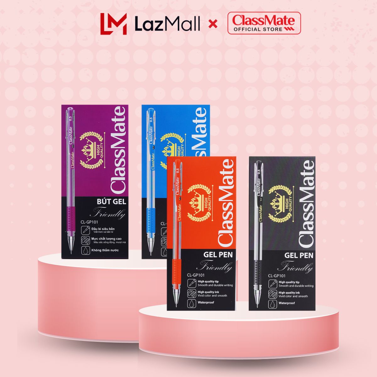 Bút Gel Classmate - 1 Chiếc - Ngòi 0.5mm, Viết Trơn, Mực Ra Đều CL-GP101