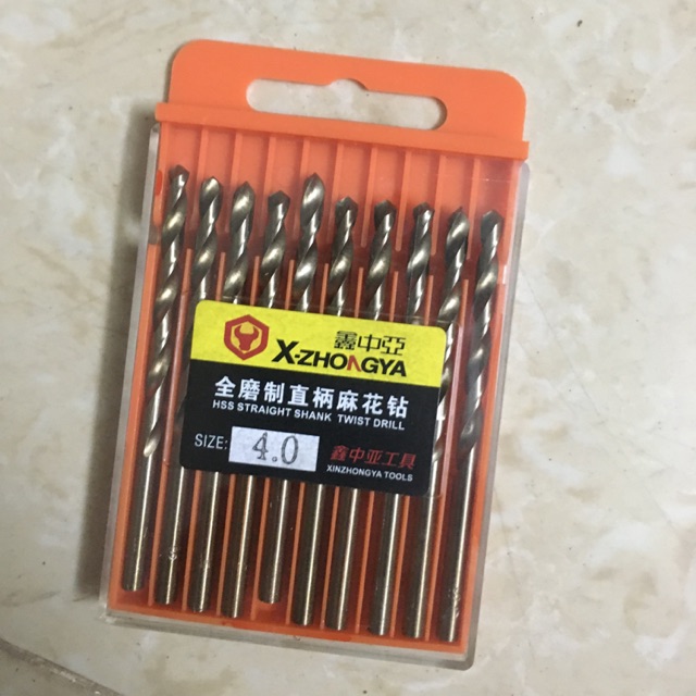 Mũi khoan sắt inox mũi khoan $4.0 1 hộp 10 mũi