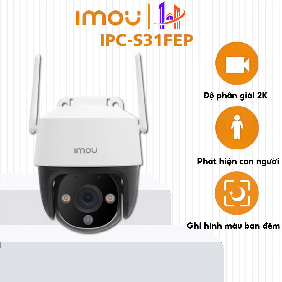   Tặng Hộp Box Kỹ Thuật  Camera IMOU Ngoài Trời CRUISER SE+ S31FEP 2K 3MP | S51FEP 3K 5MP - Đàm Thoại 2 Chiều Ban Đêm Có Màu Xoay 360 Độ 