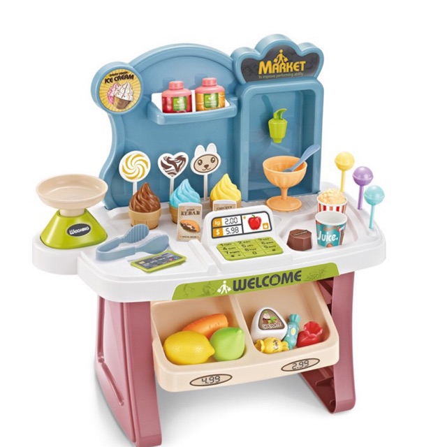 Bộ đồ chơi lắp ráp quầy bán kem và kẹo cho bé