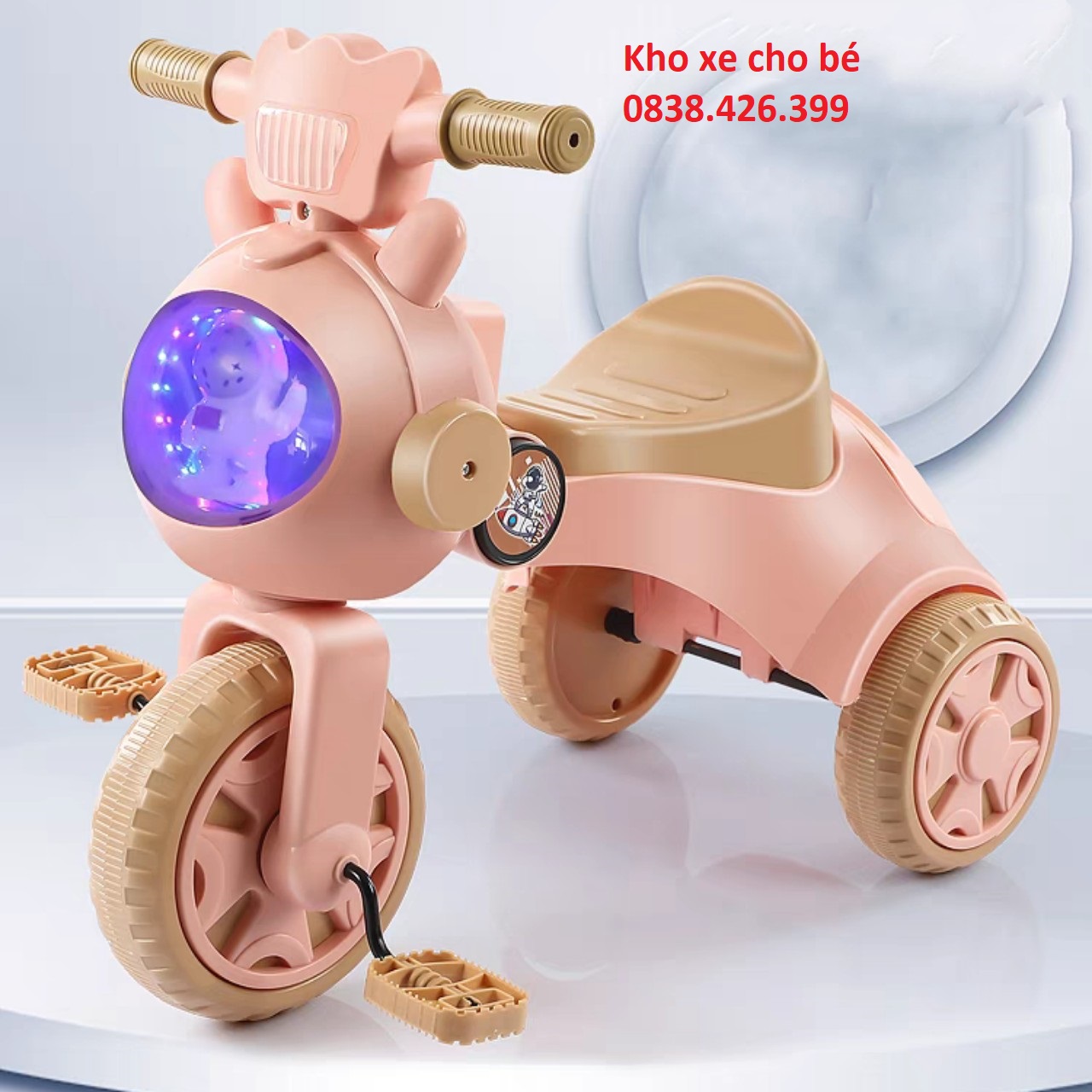 Xe đap ba bánh có thể gập gòn kèm đèn nhạc cho bé 1-3t hàng loại 1 nhựa đẹp