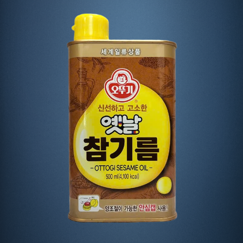 OTTOGI - Hộp thiếc 500ml - DẦU MÈ NGUYÊN CHẤT / HÀN QUỐC / Sesame Oil