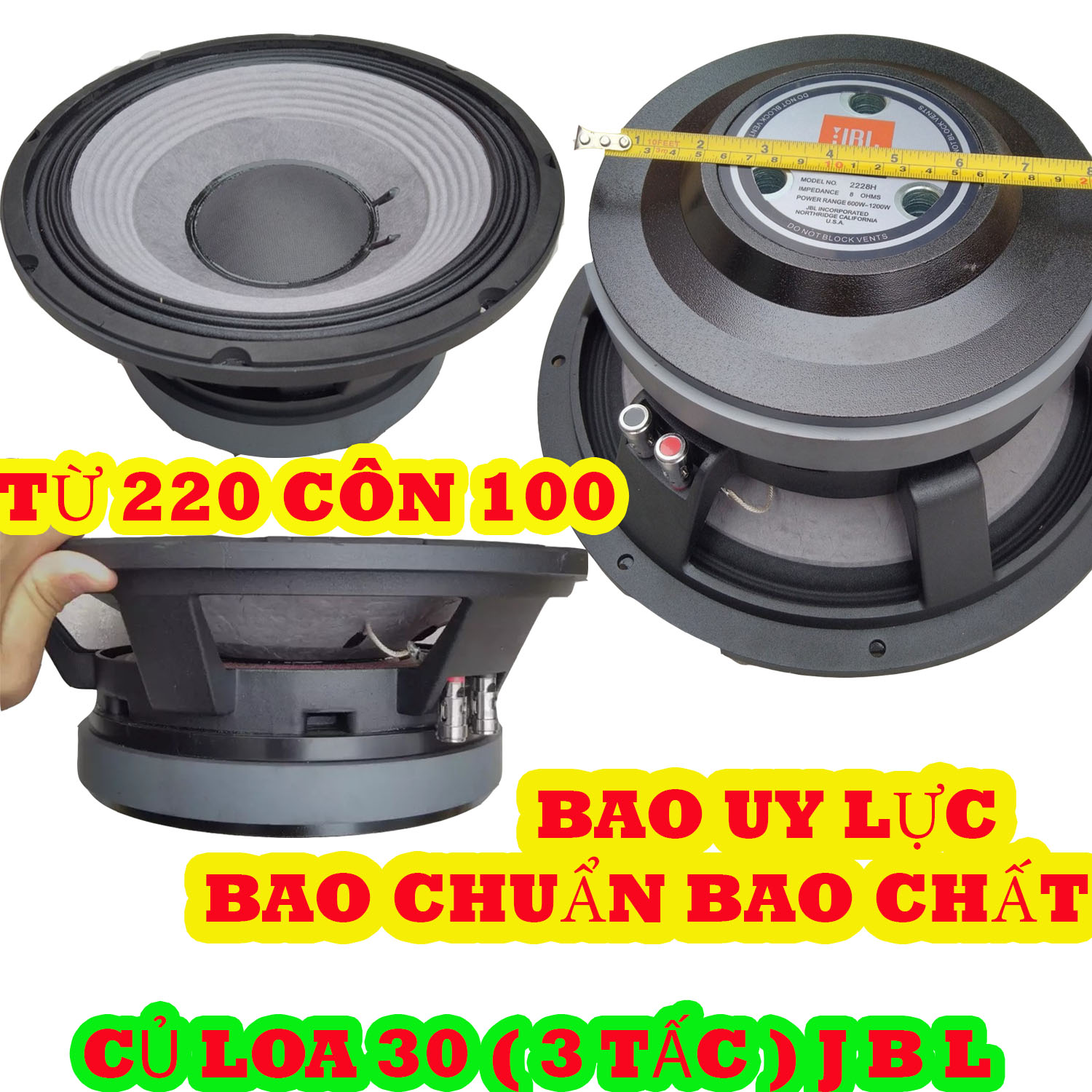 LOA BASS 30 JB L HÀNG XỊN TỪ 220 CÔN 100 MÀNG XÁM ĐÍT SẦN CHẤT - GIÁ 1 ĐÔI - CỦ LOA 3 TẤC