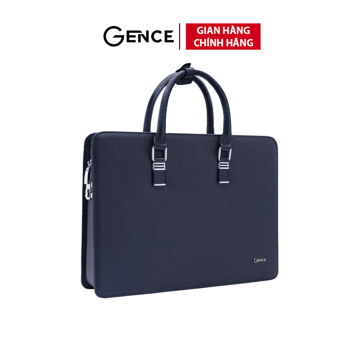  Cặp Da Doanh Nhân Túi Xách Nam GENCE CGL07 Da Bò Khóa Số Cao Cấp Màu Xanh Navy 