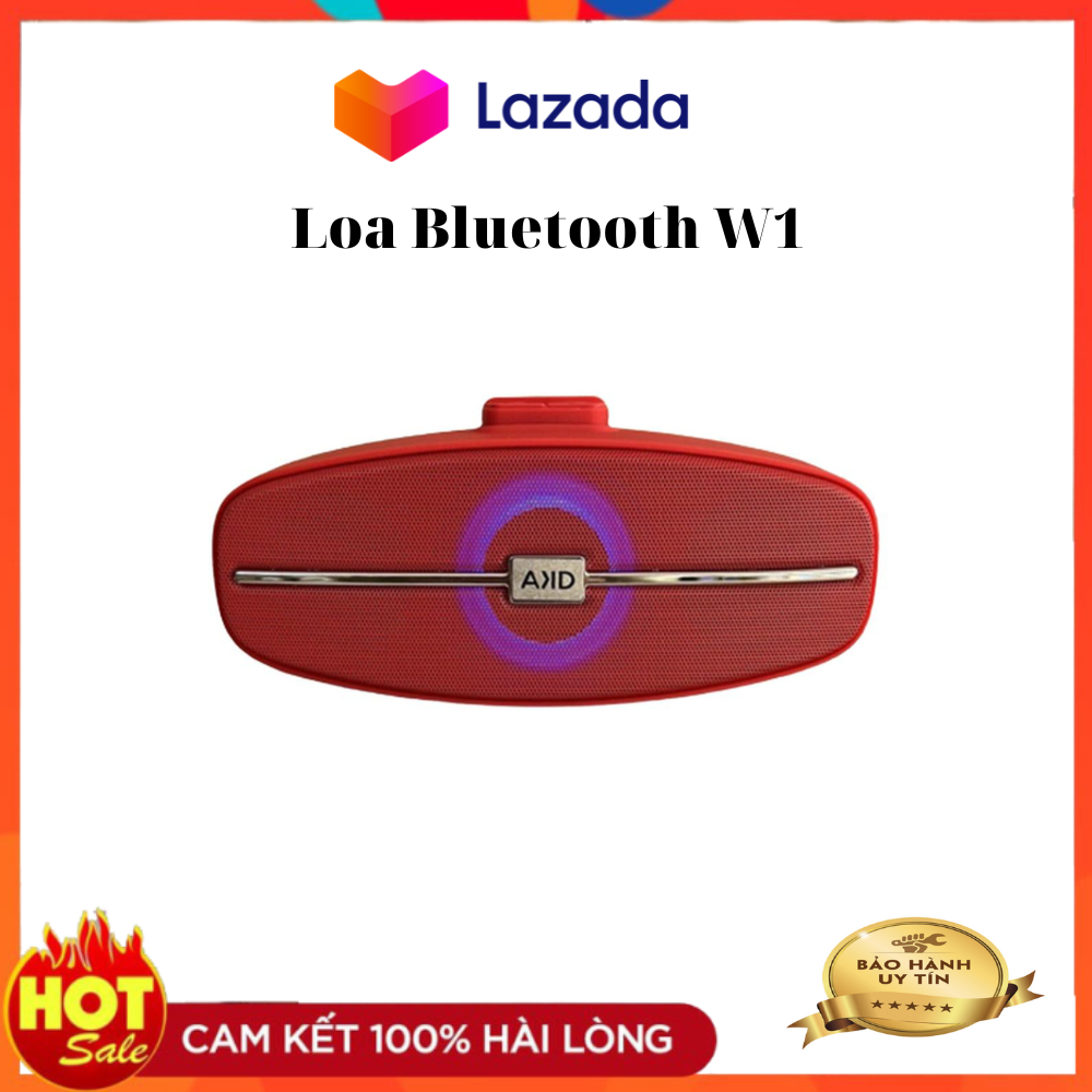 Loa Bluetooth Boombass W1 AKD Loa Mẫu Mới Âm Thanh Bass Siêu Ấm Hỗ Trợ Thẻ Nhớ,Bluetooth, Tích Hợp Giá Đỡ Điện Thoại
