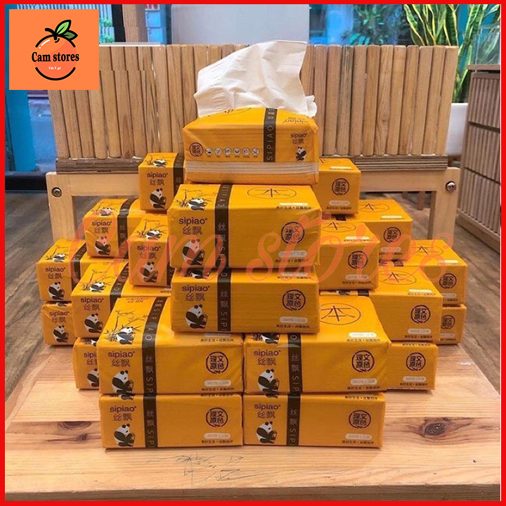 combo 4 cuộn Giấy ăn than tre gấu trúc DAI SIPIAO giấy dai bền bền đẹp không chất tẩy trắng