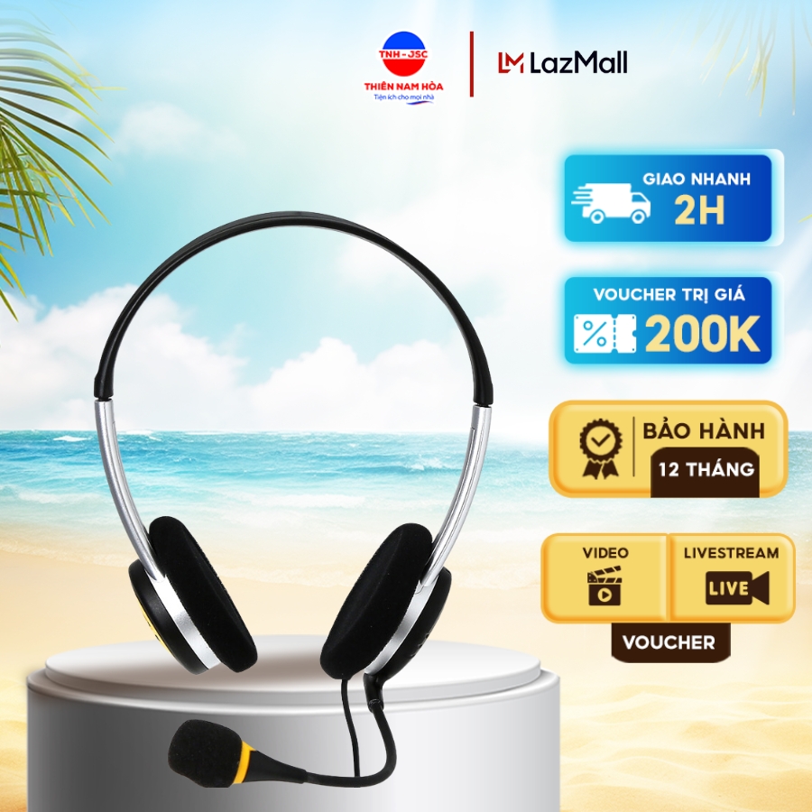 Tai nghe trùm đầu microlab k250 - jack cắm 3.5mm - có micro - đệm tai êm - hàng chính hãng - bh 12th