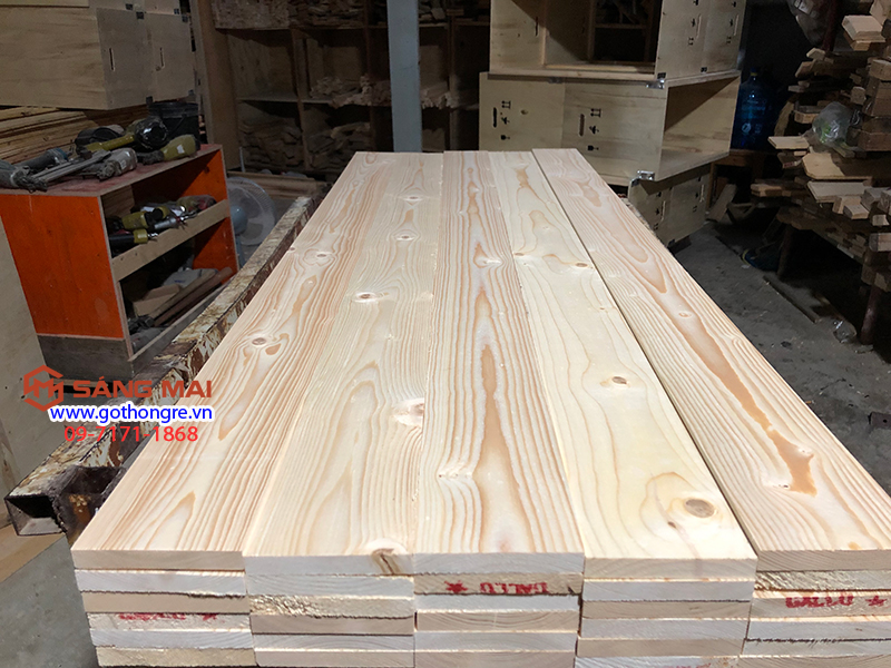[MS38] Thanh gỗ thông mặt rộng 10cm x dày 1,5cm x dài 120cm + láng nhẵn mịn 4 mặt