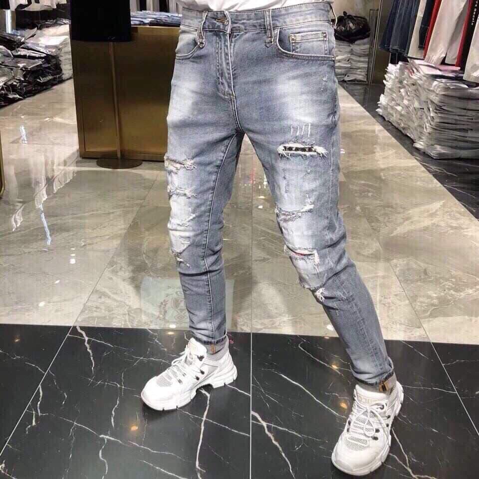 [HCM]SALE KHỦNG QUẦN JEAN XANH XÁM NHẠT RÁCH GỐI ĐÙI ĐẸP LUNG LINH MẪU HOT 2020- SHOP GREAT GK